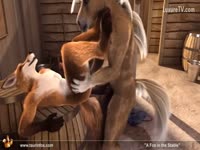 Beastiality hentai porn flick featuring sneaky fox getting nailed by horse